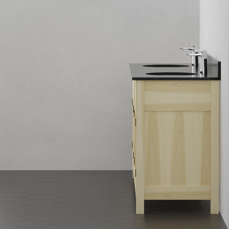Magnus 156801 72" Unpainted Shaker Style Poplar Wood Double Vanity for Undermount Sink - 34" Height