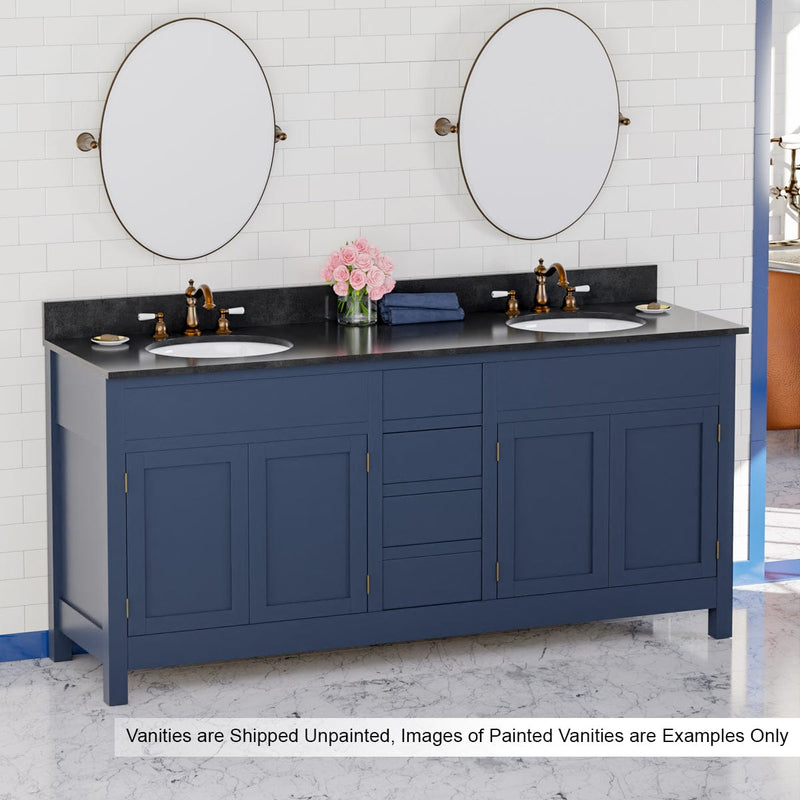 Magnus 156801 72" Unpainted Shaker Style Poplar Wood Double Vanity for Undermount Sink - 34" Height