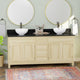 Magnus 156805 72" Unpainted Shaker Style Poplar Wood Double Vanity for Vessel Sink
