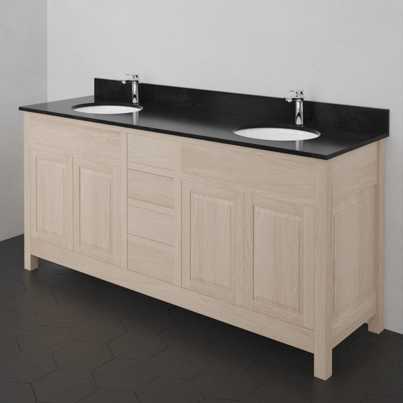 Magnus 148493 72" Vippis Unfinished Red Oak Raised Panel Double Vanity for Undermount Sinks - 34" Height