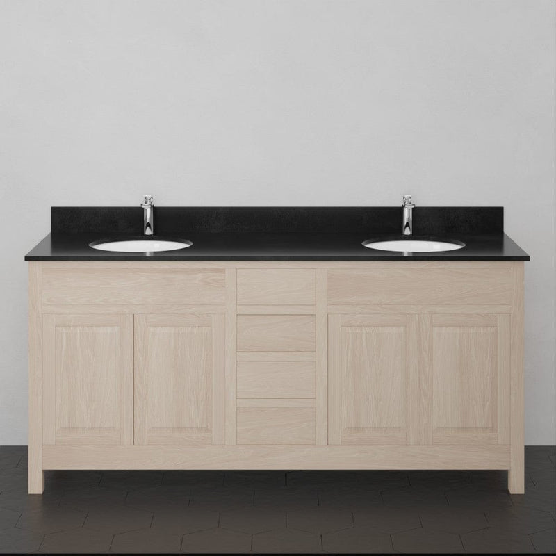 Magnus 148493 72" Vippis Unfinished Red Oak Raised Panel Double Vanity for Undermount Sinks - 34" Height