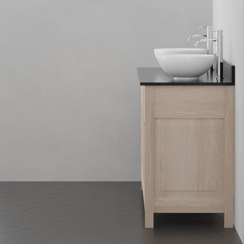 Magnus 148513 72" Vippis Unfinished Red Oak Raised Panel Double Vanity for Vessel Sinks - 34" Height