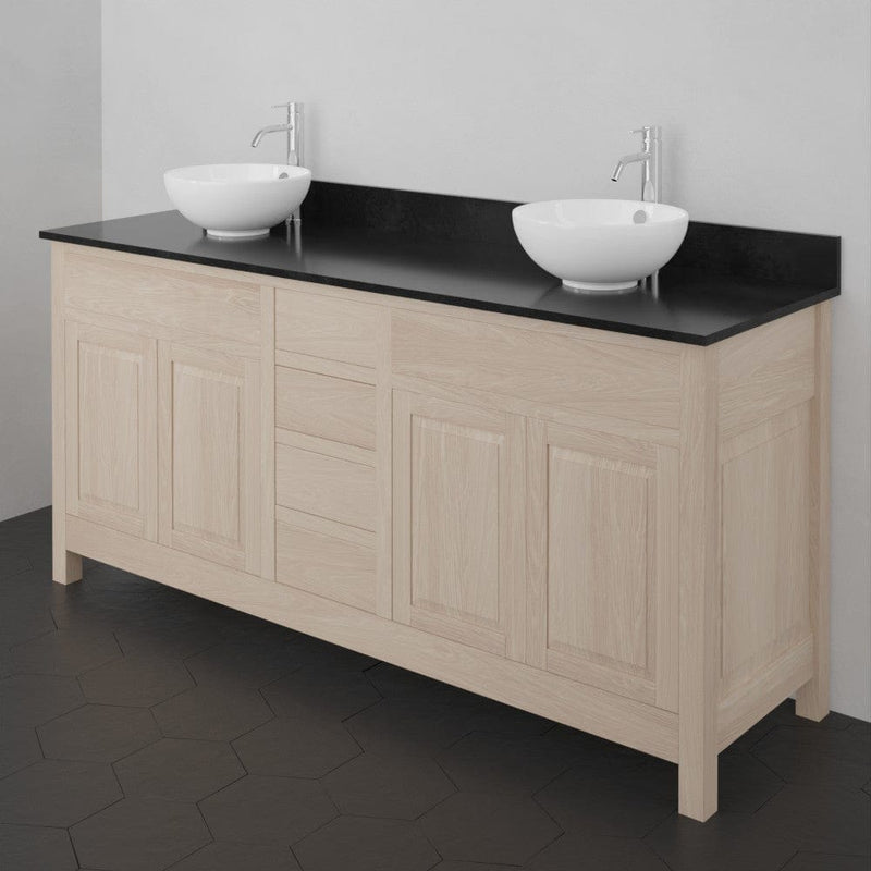 Magnus 148513 72" Vippis Unfinished Red Oak Raised Panel Double Vanity for Vessel Sinks - 34" Height