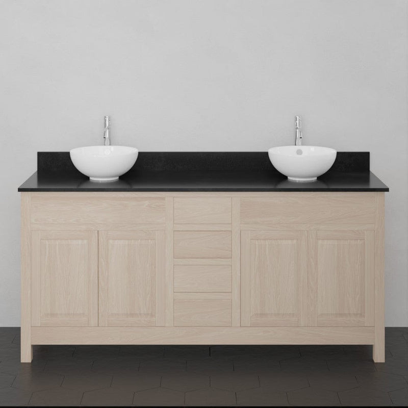 Magnus 148513 72" Vippis Unfinished Red Oak Raised Panel Double Vanity for Vessel Sinks - 34" Height