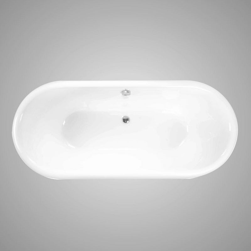 Magnus 145838 72" Walerford Cast Iron Double-Ended Roll-Top Tub with Pedestal