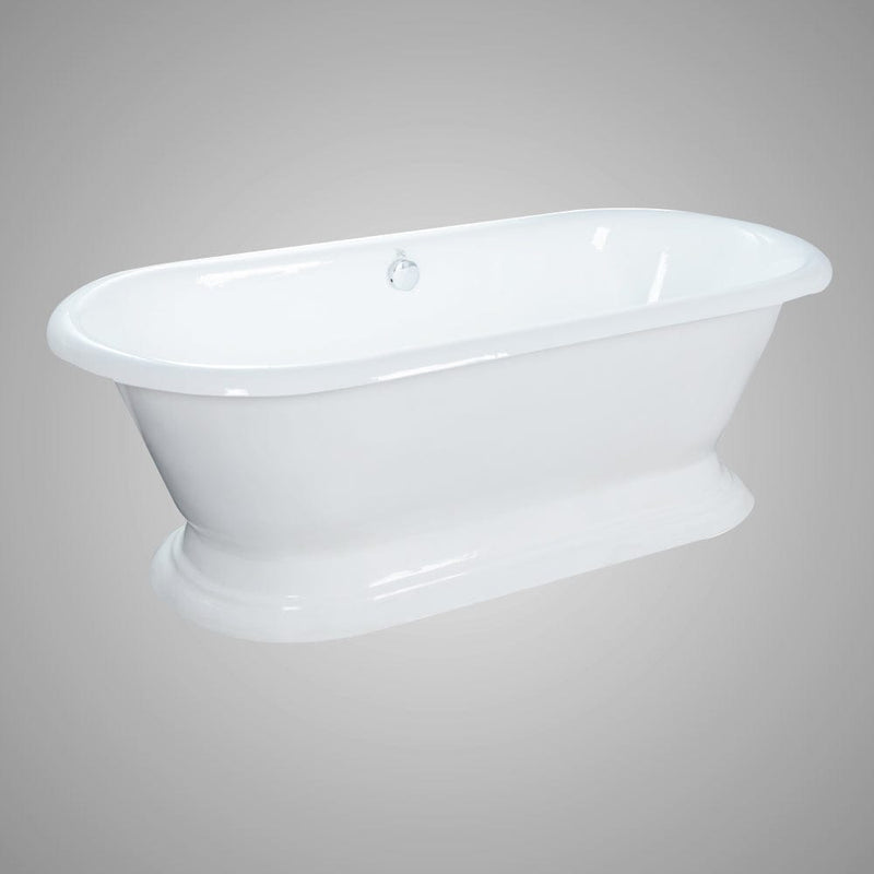 Magnus 145838 72" Walerford Cast Iron Double-Ended Roll-Top Tub with Pedestal