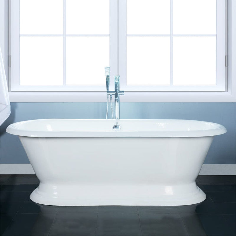 Magnus 145838 72" Walerford Cast Iron Double-Ended Roll-Top Tub with Pedestal