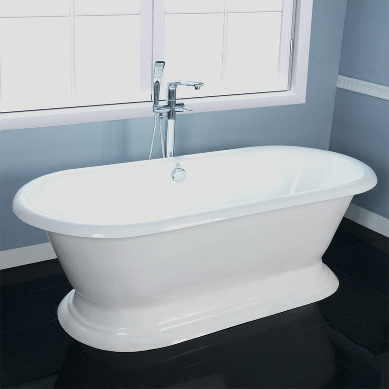 Magnus 145838 72" Walerford Cast Iron Double-Ended Roll-Top Tub with Pedestal
