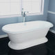 Magnus 145838 72" Walerford Cast Iron Double-Ended Roll-Top Tub with Pedestal
