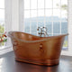 Magnus 150729 72" x 40" Extra Wide Arcadia Copper Double-Slipper Roll-Top Pedestal Tub