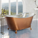 Magnus 150737 72" x 40" Extra Wide Forhaster Antique Copper Clawfoot Double-Slipper Tub - Nickel Interior