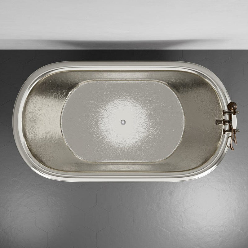 Magnus 150737 72" x 40" Extra Wide Forhaster Antique Copper Clawfoot Double-Slipper Tub - Nickel Interior
