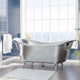 Magnus 150715 72" x 40" Klein Extra Wide Stainless Steel Clawfoot Double Slipper Bathtub
