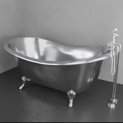 Magnus 150715 72" x 40" Klein Extra Wide Stainless Steel Clawfoot Double Slipper Bathtub - view 2