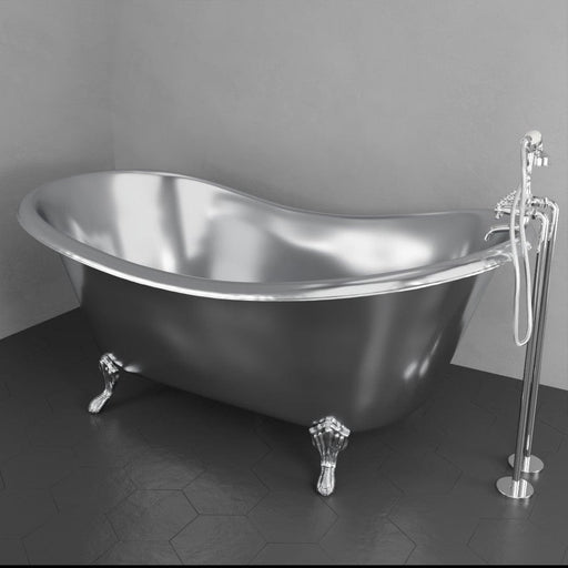 Magnus 150715 72" x 40" Klein Extra Wide Stainless Steel Clawfoot Double Slipper Bathtub - view 2