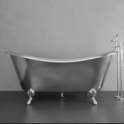 Magnus 150715 72" x 40" Klein Extra Wide Stainless Steel Clawfoot Double Slipper Bathtub - view 3