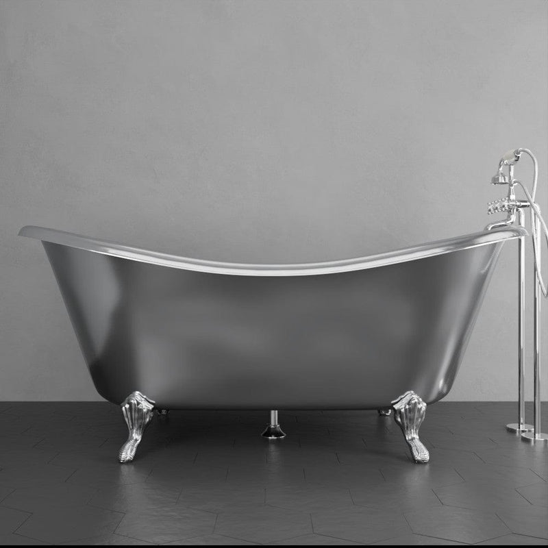 Magnus 150715 72" x 40" Klein Extra Wide Stainless Steel Clawfoot Double Slipper Bathtub - view 3