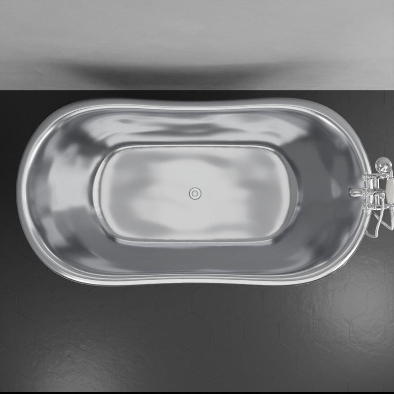 Magnus 150715 72" x 40" Klein Extra Wide Stainless Steel Clawfoot Double Slipper Bathtub - view 5