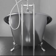 Magnus 150715 72" x 40" Klein Extra Wide Stainless Steel Clawfoot Double Slipper Bathtub - view 4