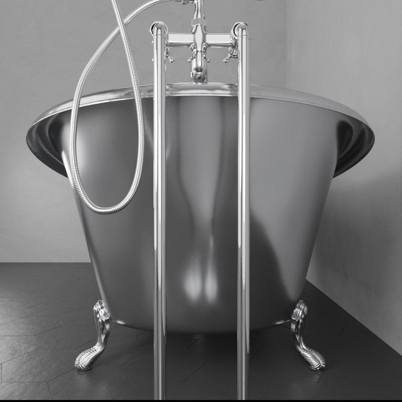Magnus 150715 72" x 40" Klein Extra Wide Stainless Steel Clawfoot Double Slipper Bathtub - view 4
