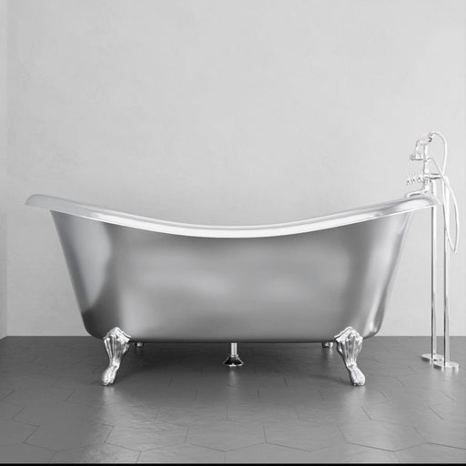 Magnus 150713 72" x 40" Sherman Extra Wide Stainless Steel Clawfoot Double Slipper Bathtub - view 2