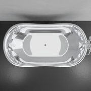Magnus 150711 72" x 40" Vaughn Extra Wide Stainless Steel Double Slipper Boat Bathtub Smooth - view 5