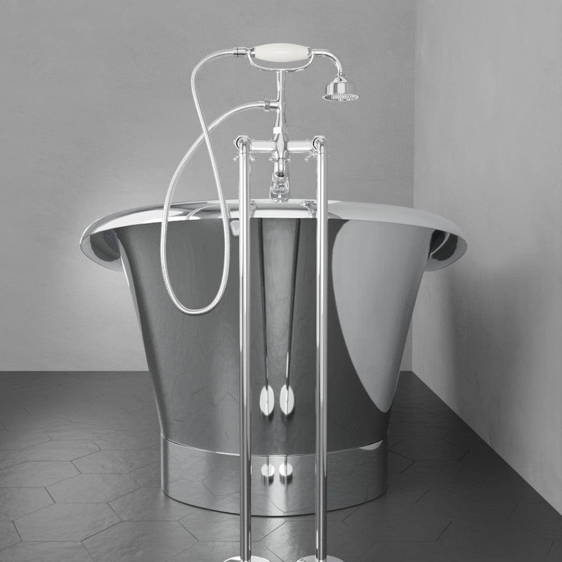 Magnus 150711 72" x 40" Vaughn Extra Wide Stainless Steel Double Slipper Boat Bathtub Smooth - view 4