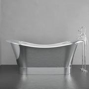 Magnus 150711 72" x 40" Vaughn Extra Wide Stainless Steel Double Slipper Boat Bathtub Smooth - view 3