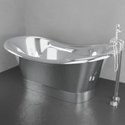 Magnus 150711 72" x 40" Vaughn Extra Wide Stainless Steel Double Slipper Boat Bathtub Smooth - view 2