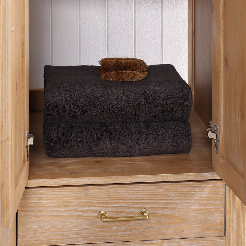 Vinnova 723024-FN-WH Gela 24" Single Sink Bath Vanity in Fir Wood Brown with Drop-In White Ceramic Basin