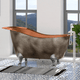 Magnus 117096 73" Walden Hammered Antique Copper Slipper Clawfoot Tub - Polished Interior