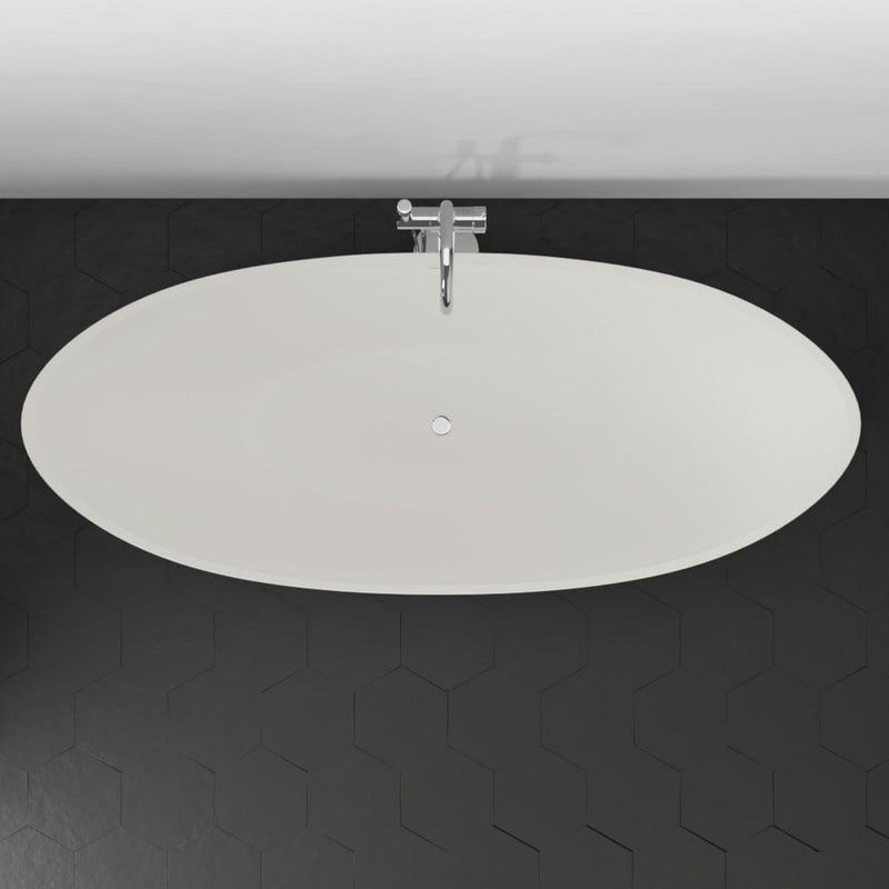 Magnus 132416 74" Bombay Solid Surface Stone Resin Freestanding Double-Slipper Bathtub