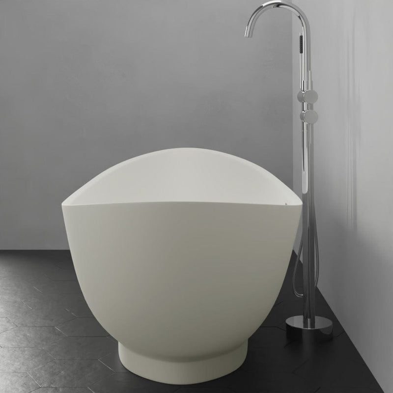 Magnus 132416 74" Bombay Solid Surface Stone Resin Freestanding Double-Slipper Bathtub