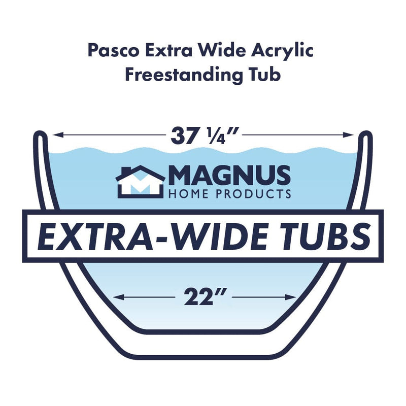 Magnus 157801 74" Pasco Extra Wide Acrylic Freestanding Tub With Insulation