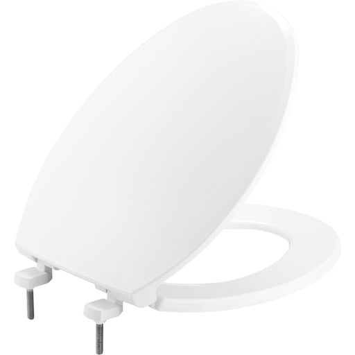 Bemis Elongated Hospitality Plastic Toilet Seat in White with Stay·Tite® Commercial Fastening System™