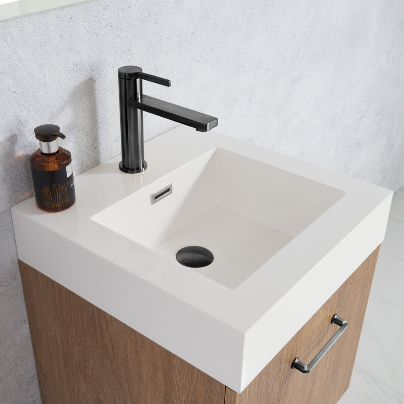 Vinnova 789018B-NO-WH Alistair 18B" Single Sink Bath Vanity in North American Oak