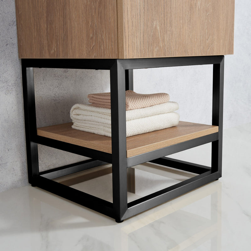 Vinnova 789018B-NO-WH Alistair 18B" Single Sink Bath Vanity in North American Oak