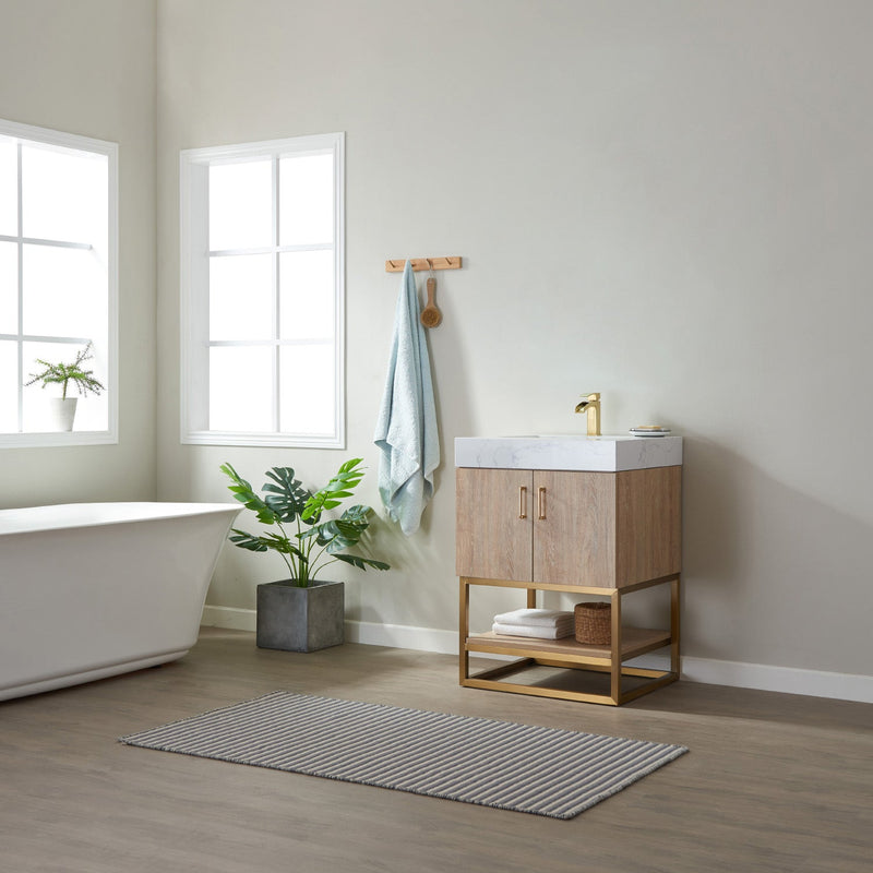 Vinnova 789024-NO-GW Alistair 24" Single Vanity in North American Oak