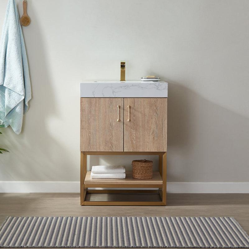 Vinnova 789024-NO-GW Alistair 24" Single Vanity in North American Oak