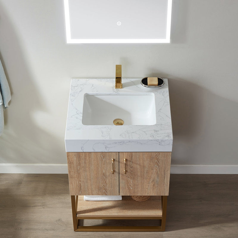Vinnova 789024-NO-GW Alistair 24" Single Vanity in North American Oak
