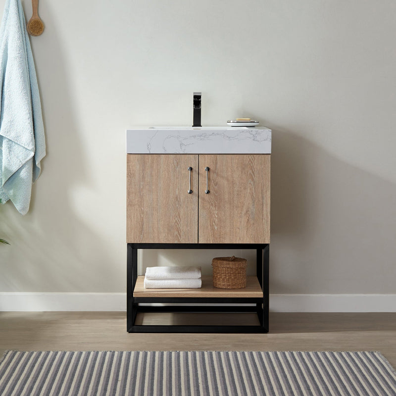 Vinnova 789024B-NO-GW Alistair 24B" Single Vanity in North American Oak