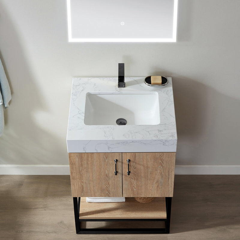 Vinnova 789024B-NO-GW Alistair 24B" Single Vanity in North American Oak
