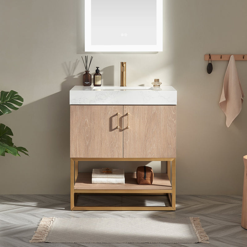 Vinnova 789030-NO-GW-NM Alistair 30" Single Vanity in North American Oak