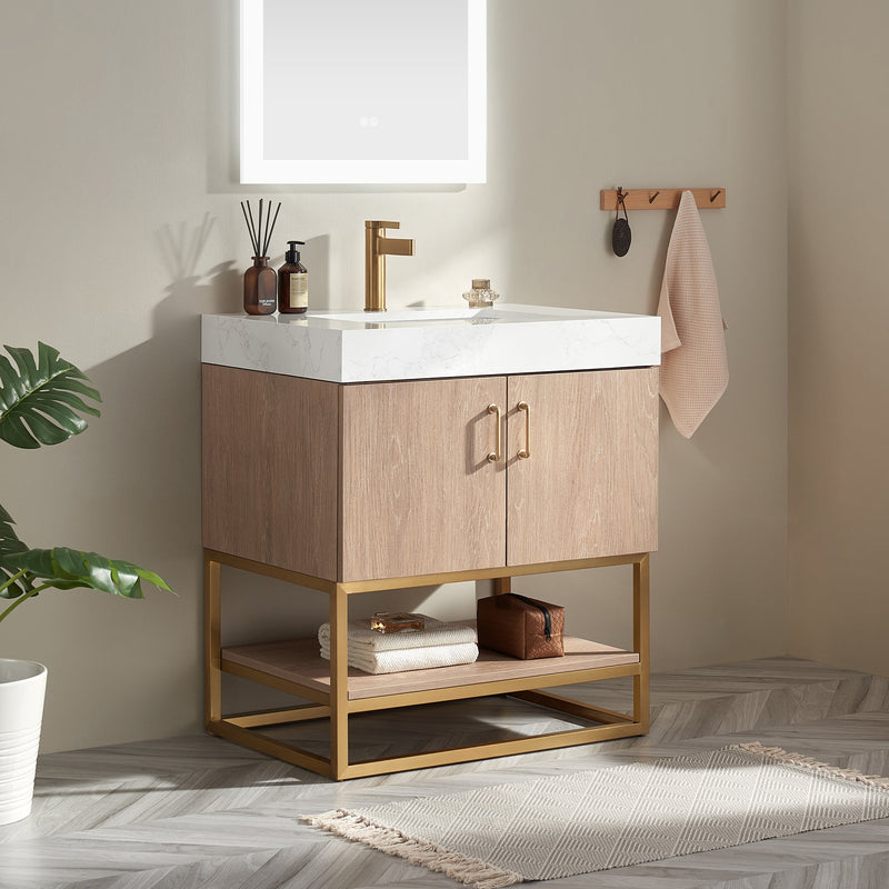 Vinnova 789030-NO-GW-NM Alistair 30" Single Vanity in North American Oak
