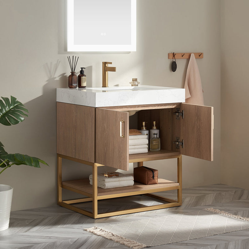 Vinnova 789030-NO-GW-NM Alistair 30" Single Vanity in North American Oak