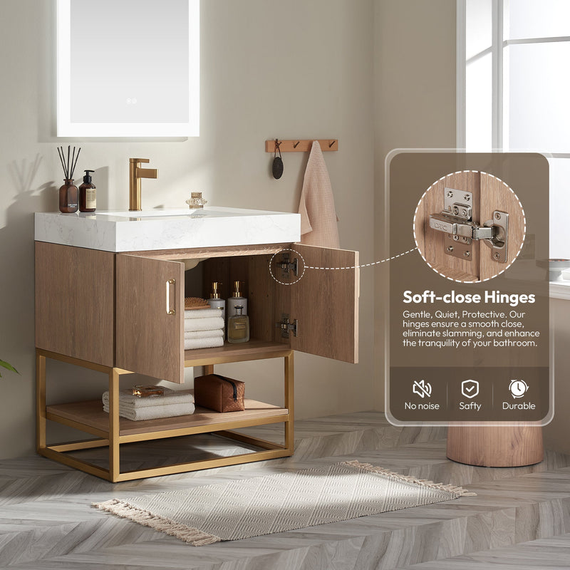Vinnova 789030-NO-GW-NM Alistair 30" Single Vanity in North American Oak