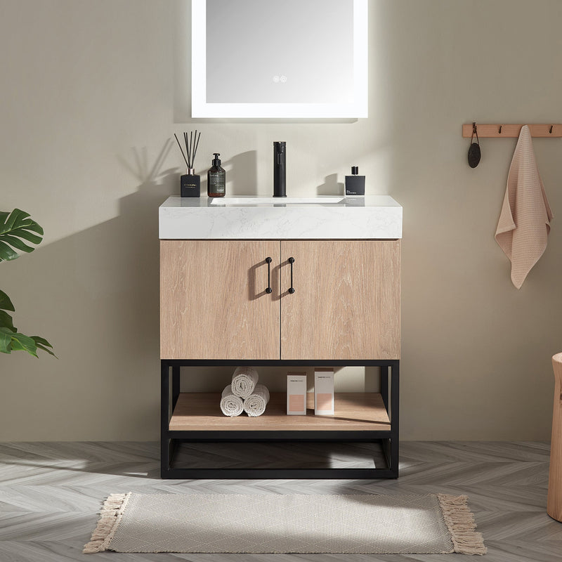 Vinnova 789030B-NO-GW-NM Alistair 30B" Single Vanity in North American Oak