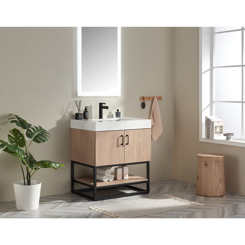Vinnova 789030B-NO-GW-NM Alistair 30B" Single Vanity in North American Oak