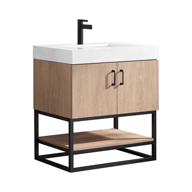 Vinnova 789030B-NO-GW-NM Alistair 30B" Single Vanity in North American Oak