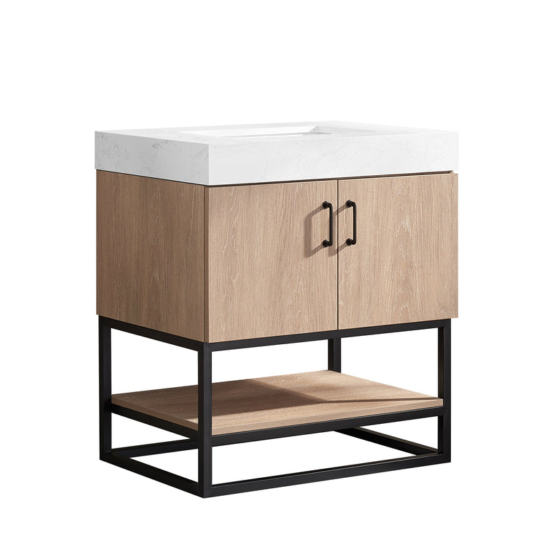 Vinnova 789030B-NO-GW-NM Alistair 30B" Single Vanity in North American Oak